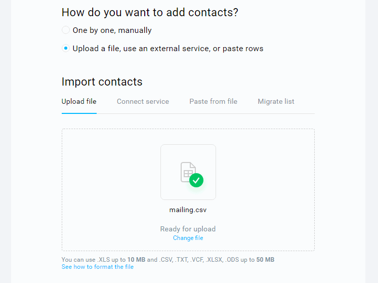 Contact list import with GetResponse during ESP migration